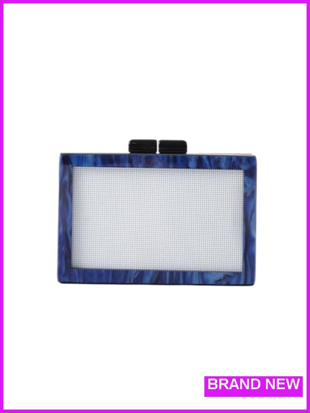 Acrylic Woven Pattern Square Box Crossbody Handbag with Removable DIY Canvas